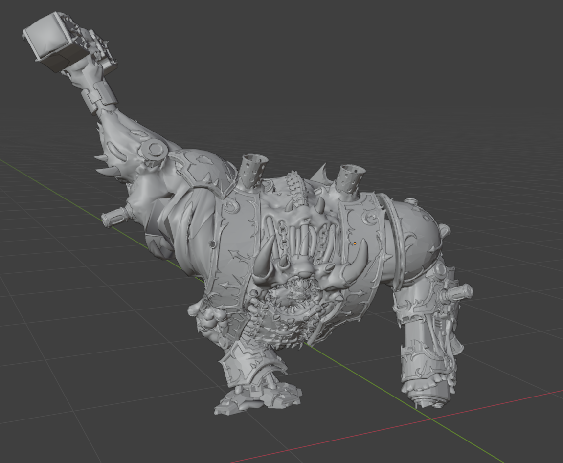Warhammer 40k Helbrute/Chaos Dreadnought with hammer swung