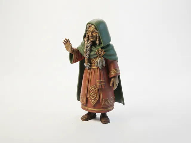 Tribal Lady Waving Figurine Female Character 3D Printable