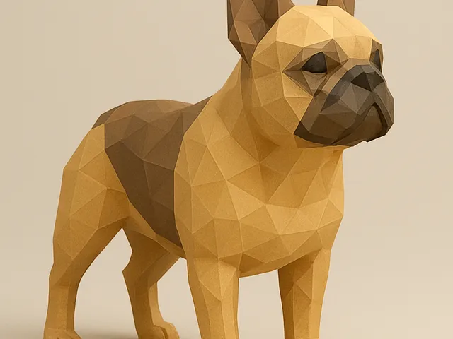 French Bulldog Low Poly 3D Model