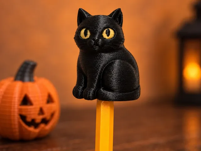 Black Cat Pencil Topper