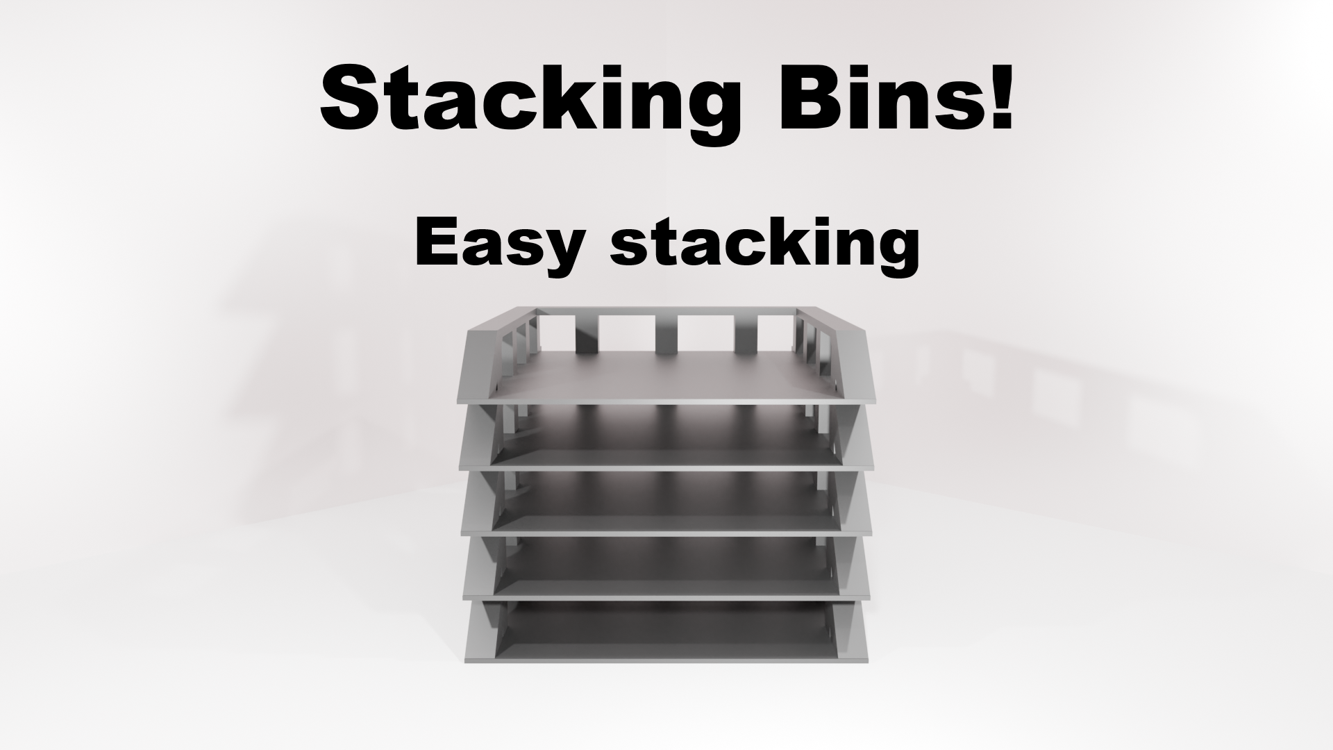 Stacking storage bins/shelves easy stacking and simple design