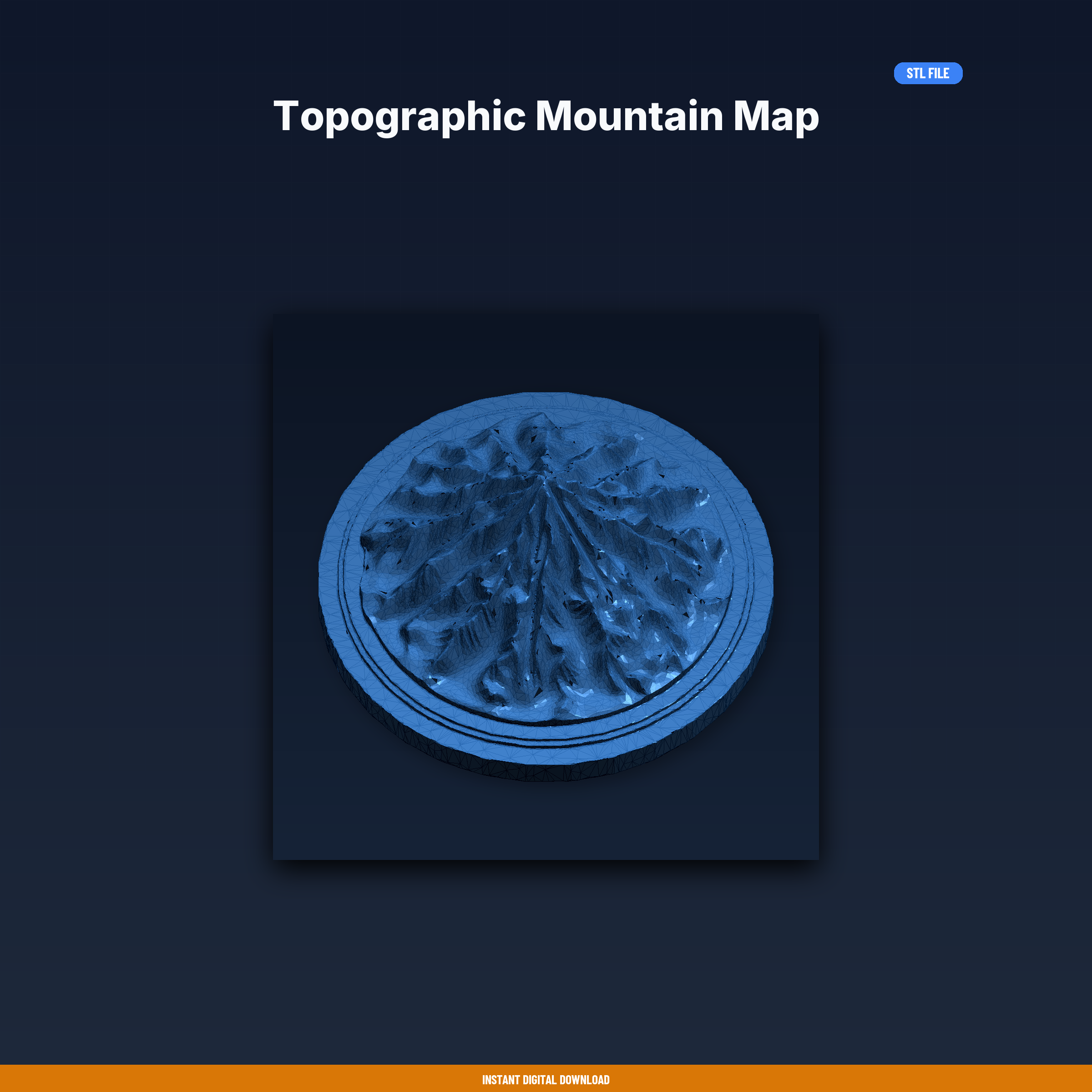 Topographic Mountain Map - 3D Printable STL File