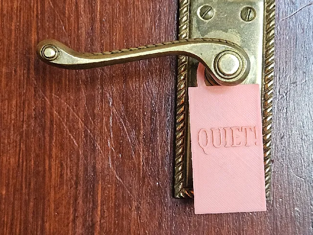 Quiet! Door hanger