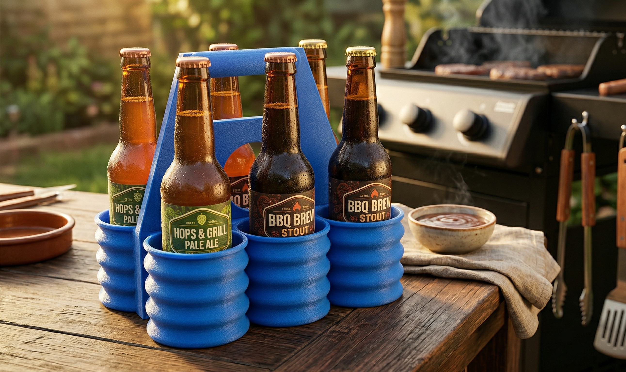 Ultimate 6-Pack Beer Caddy for BBQ
