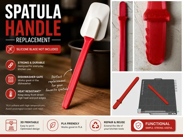 Spatula Handle Replacement (Silicone blade not included)
