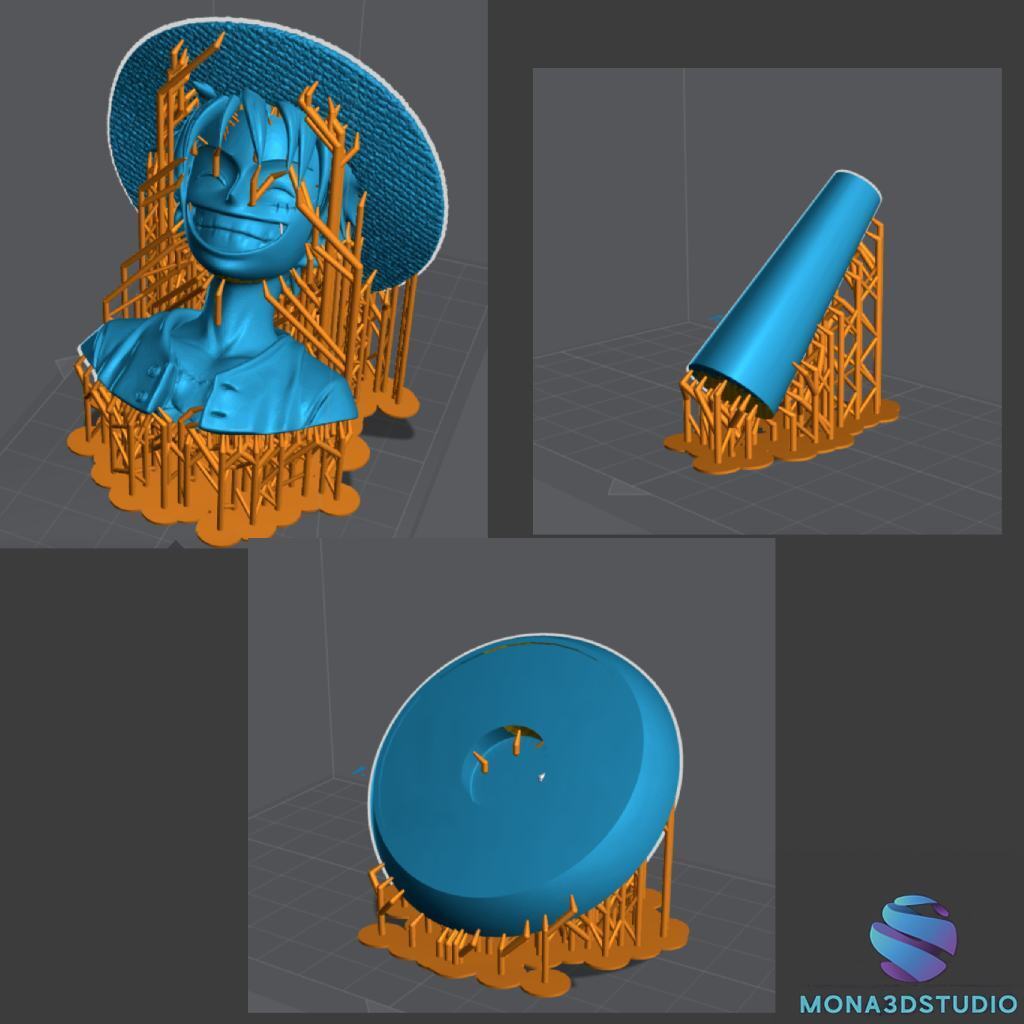 Monkey D. Luffy Bust One Piece Straw Hat STL 3D Print Figure Statue — miniatura 5