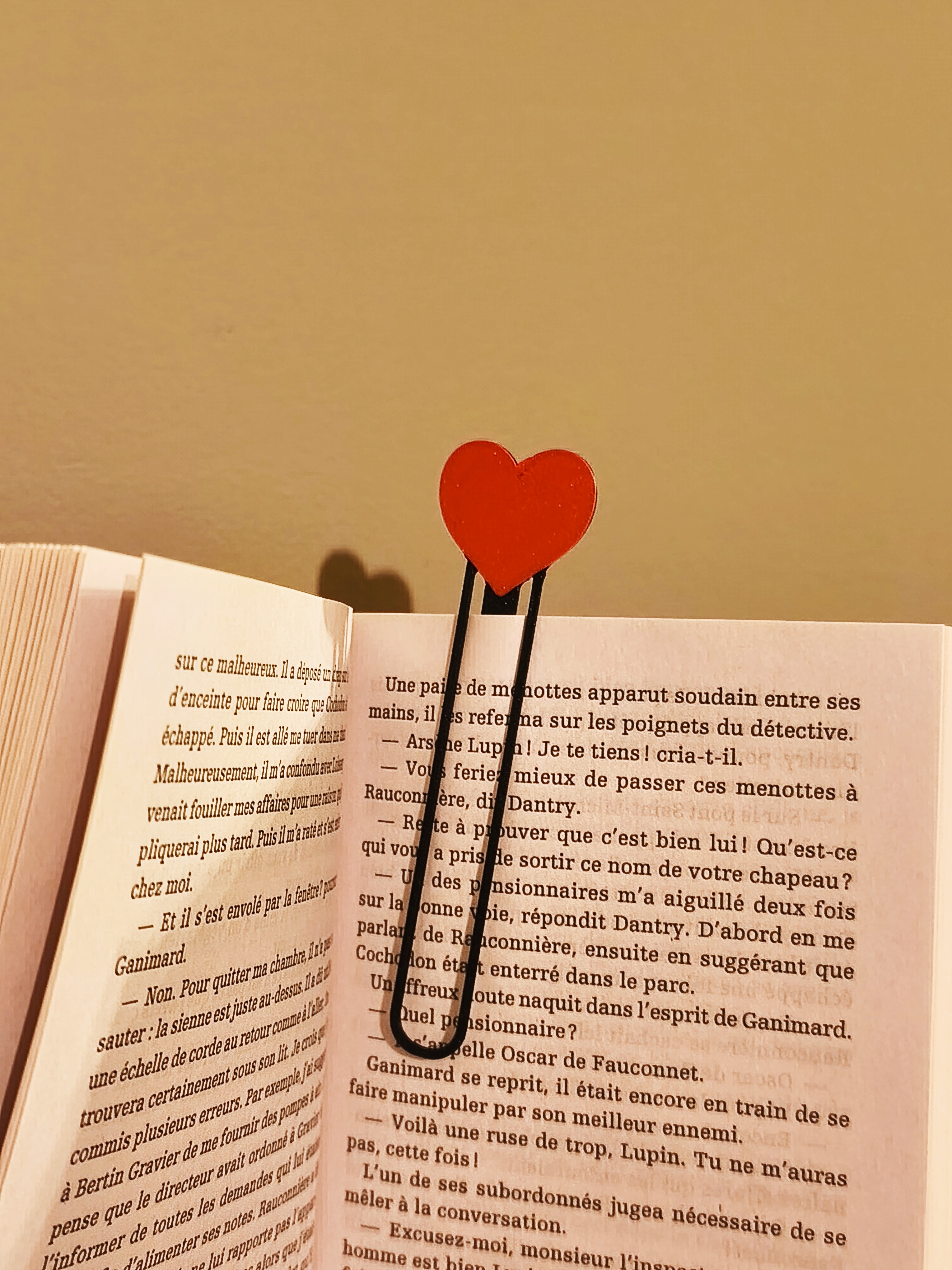 Marque page coeur