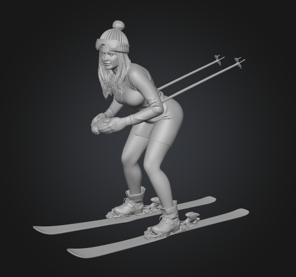 Winter Skier Lady