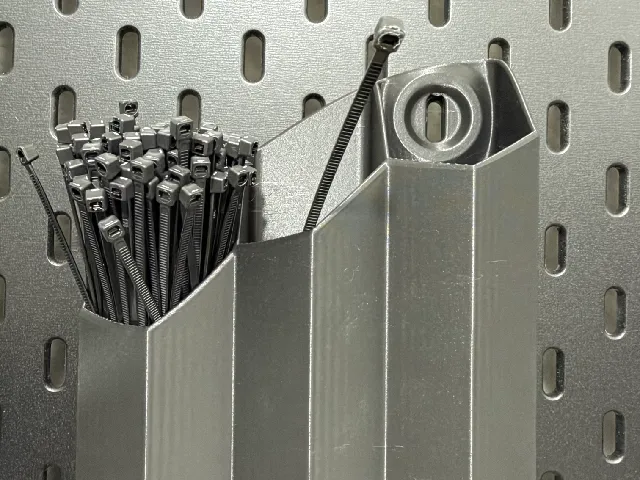 Short Hexagon Skadis Ziptie Storage - T-Clip System