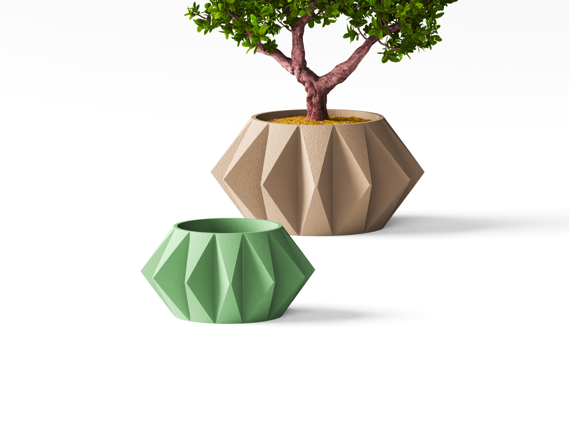 The Koni Planter Pot with Drainage Tray & Stand: Modern and Unique Home Decor for Plants and Succulents