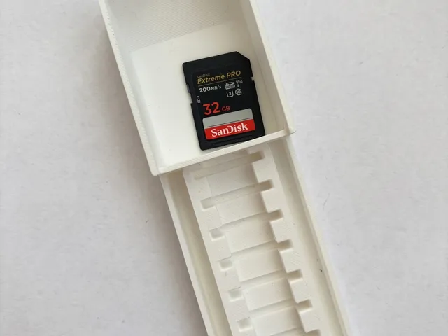 8-Slot SD Card Organizer with Rear Storage Tray