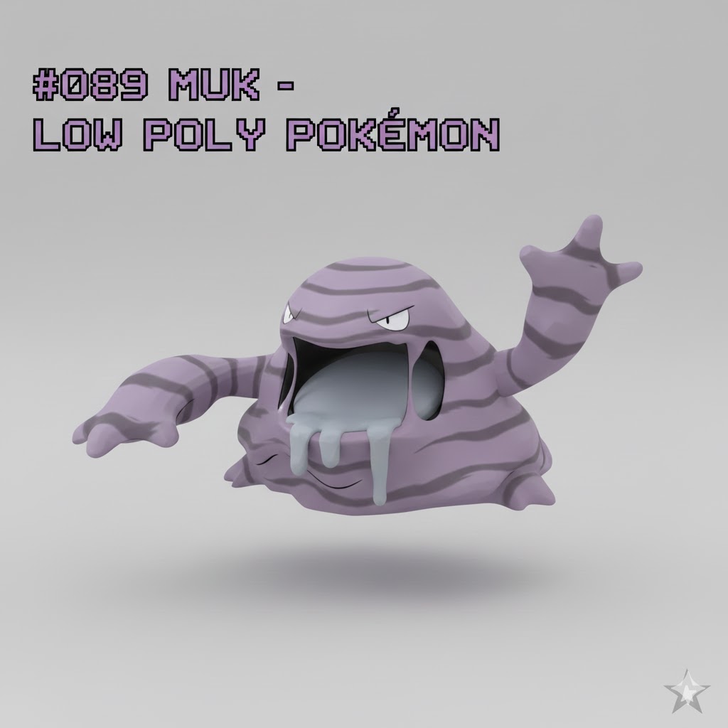 #089 Muk – Low Poly Pokémon