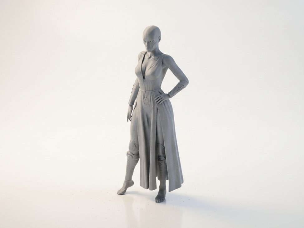Robot Lady Figurine Female Android 3D Printable