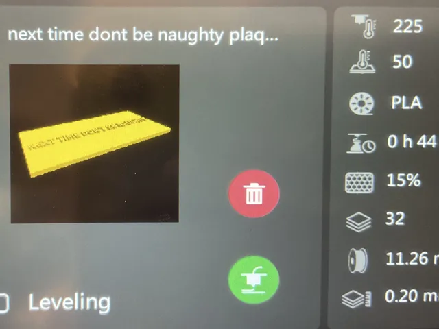 next time don't be naughty plaque