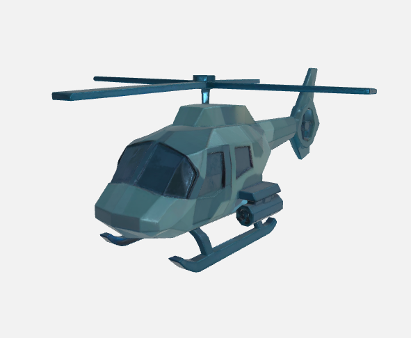 low poly war helicopter