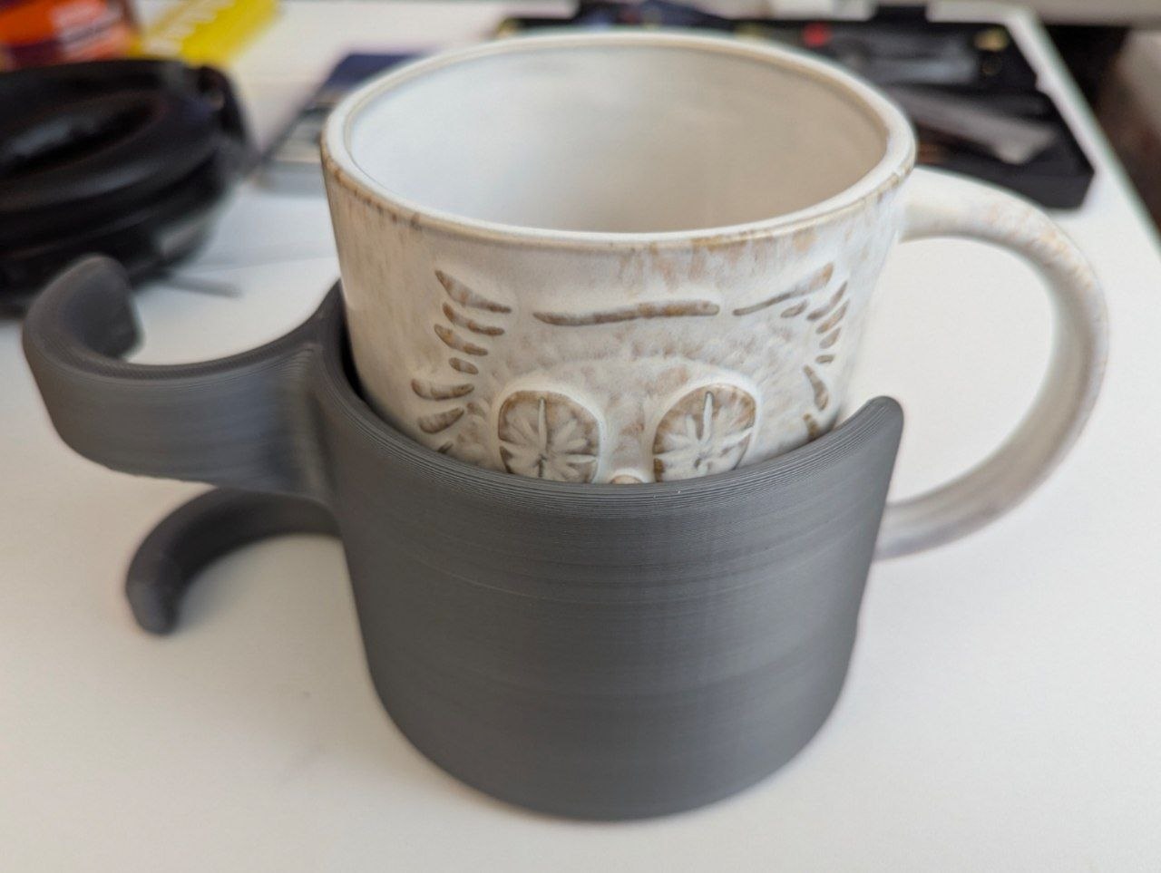 Cup Holder for IKEA OLOV Desk legs 3D model by MaxPi