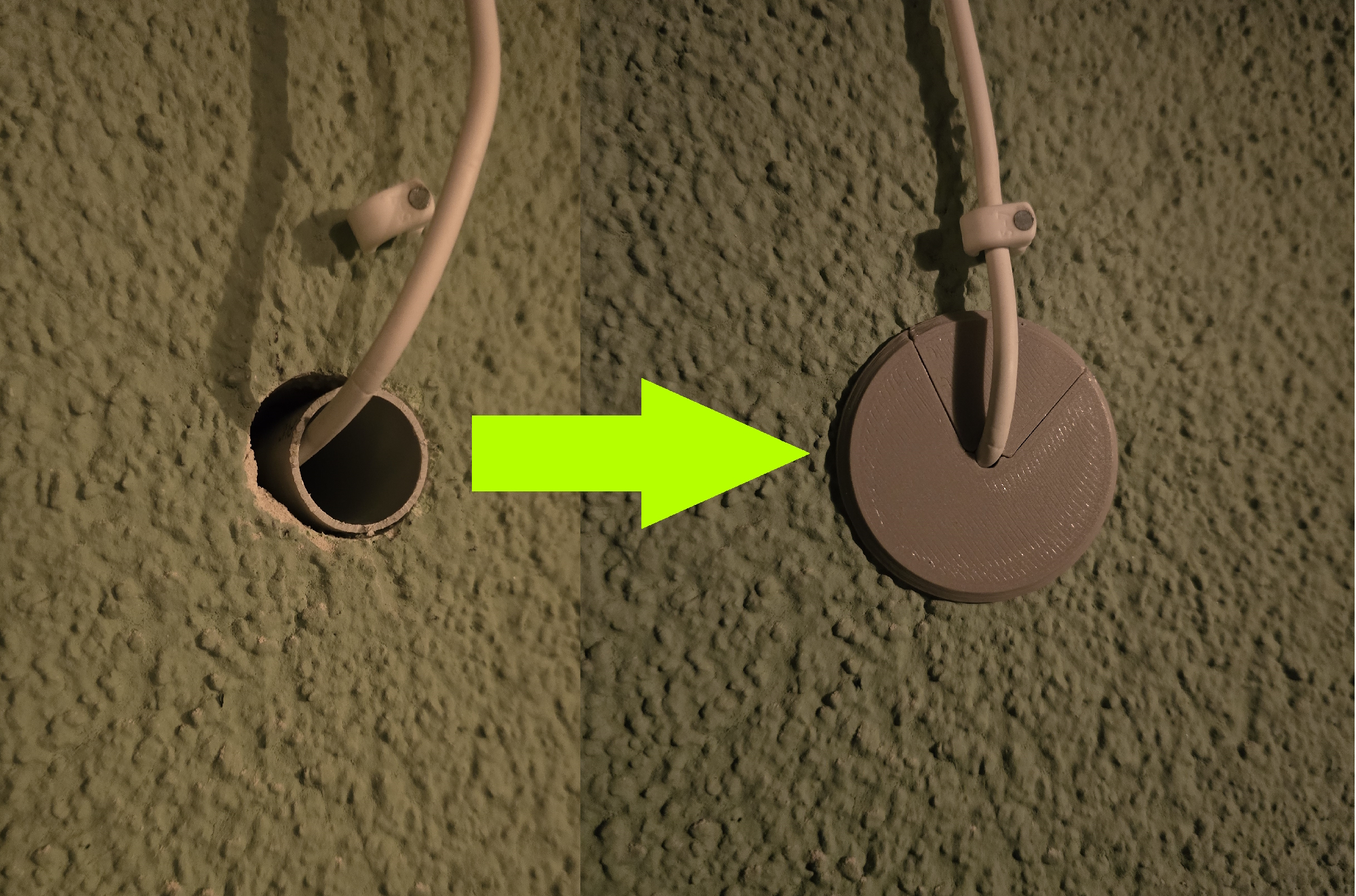 Abschlusskappe  Elektroinstallationsrohr 20mm mit Kabel