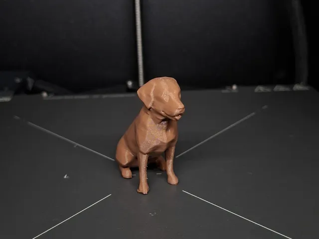 Low-Poly Sitting Dog Figurine / Test Print