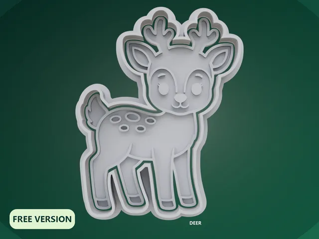 Woodland Animals Deer Cookie Cutter STL – 3D Print Biscuit Mold Set