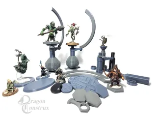 Miniature Painting Handle with hand support bar and Hex Base Set