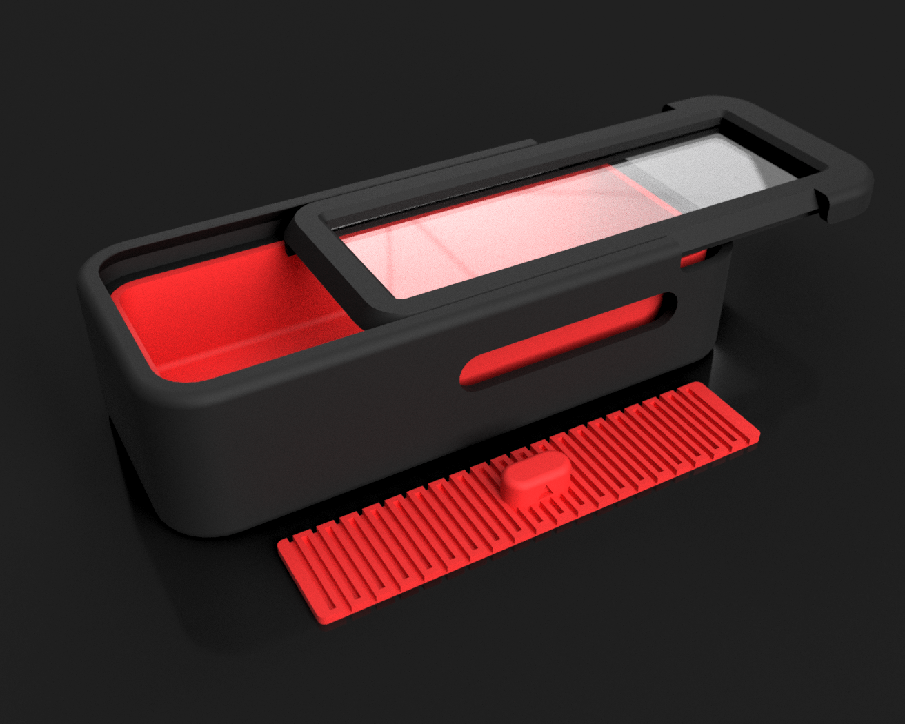 Slide-n-Lock Box with glass microscope slide lid