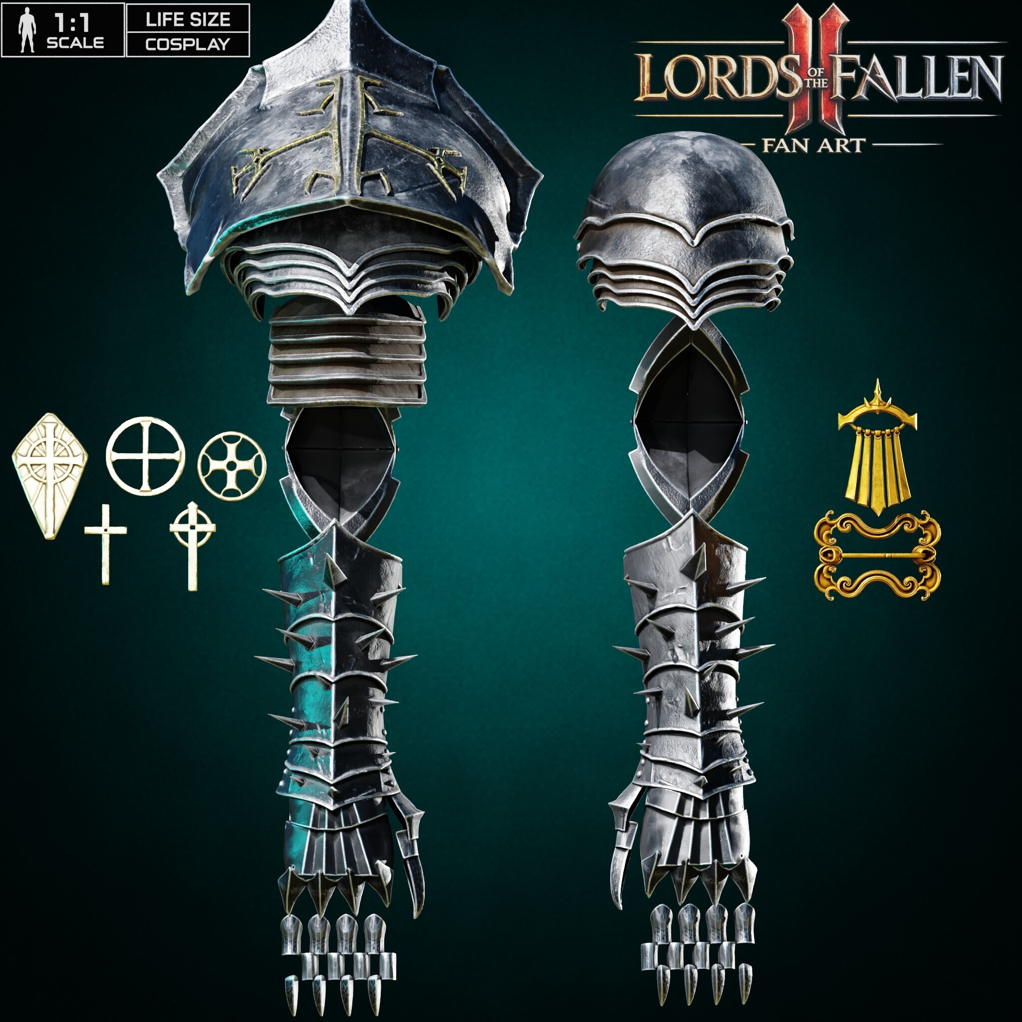 LORDS OF THE FALLEN II 2026 DARK CRUSADER ARM ARMOR COSPLAY Fan Art STL
