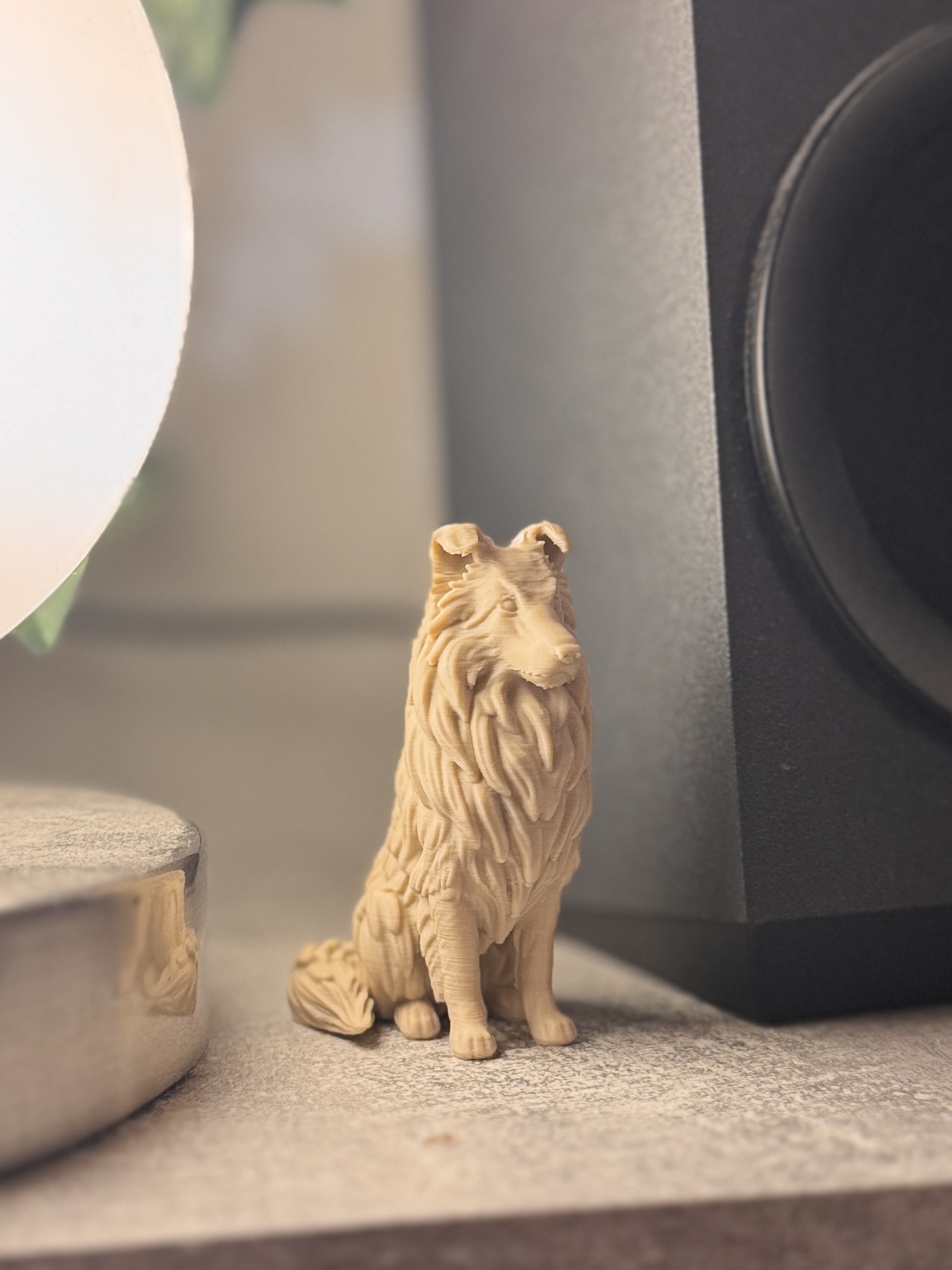 Sitting Sheltie / Shetland Sheepdog - Stylized Sculpture