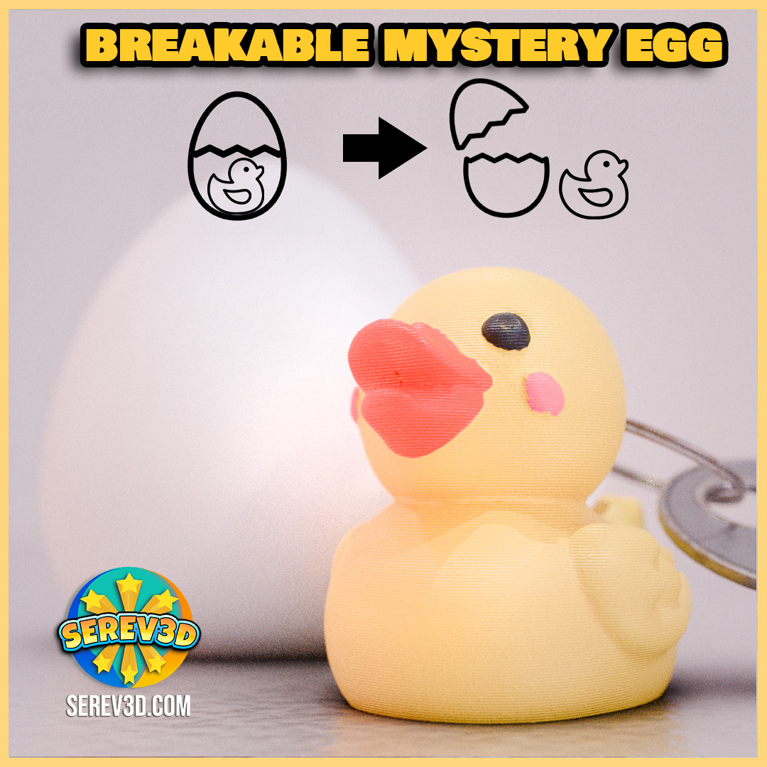 Rubber Duck Keychain in Breakable Easter Egg - Serev3D free stl