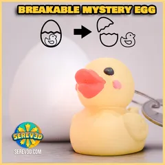 Rubber Duck Keychain in Breakable Easter Egg - Serev3D free stl