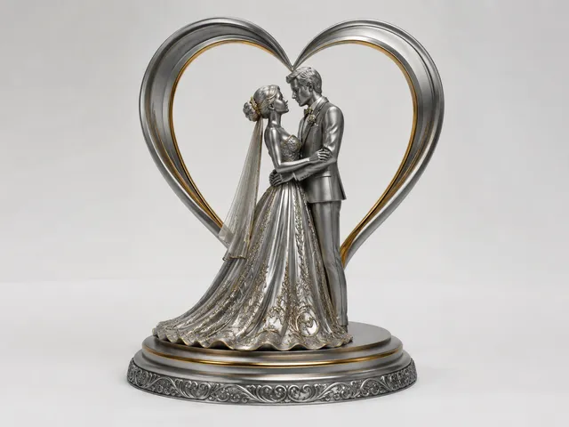 Romantic wedding couple as statue/Romantisches Hochzeitspaar als Statue