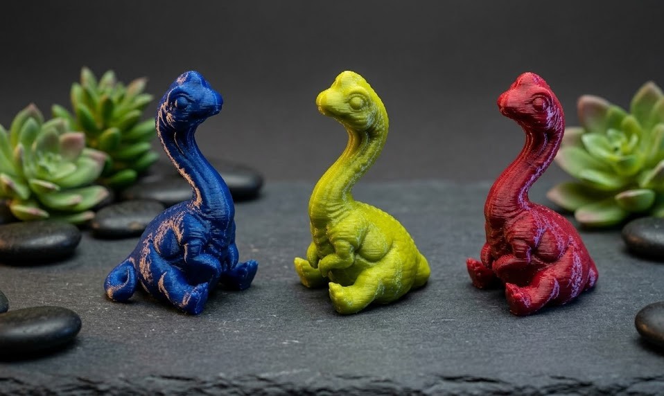 Cute 3D Printed Brontosaurus Dinosaur Figurine