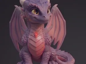 Seraphina the playful Cute Dragon - Closed Wings