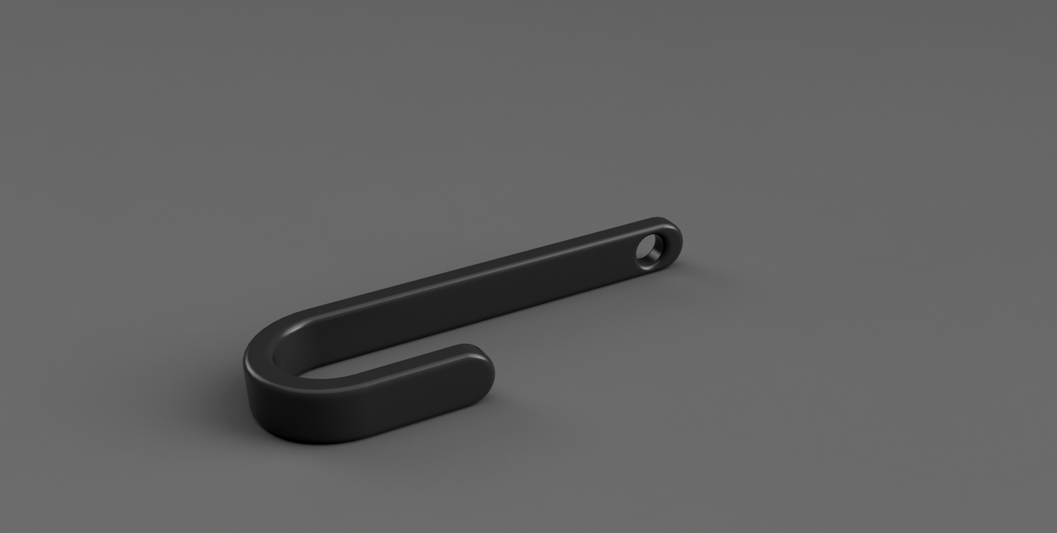 3.6" x 1.2" hook 3D model