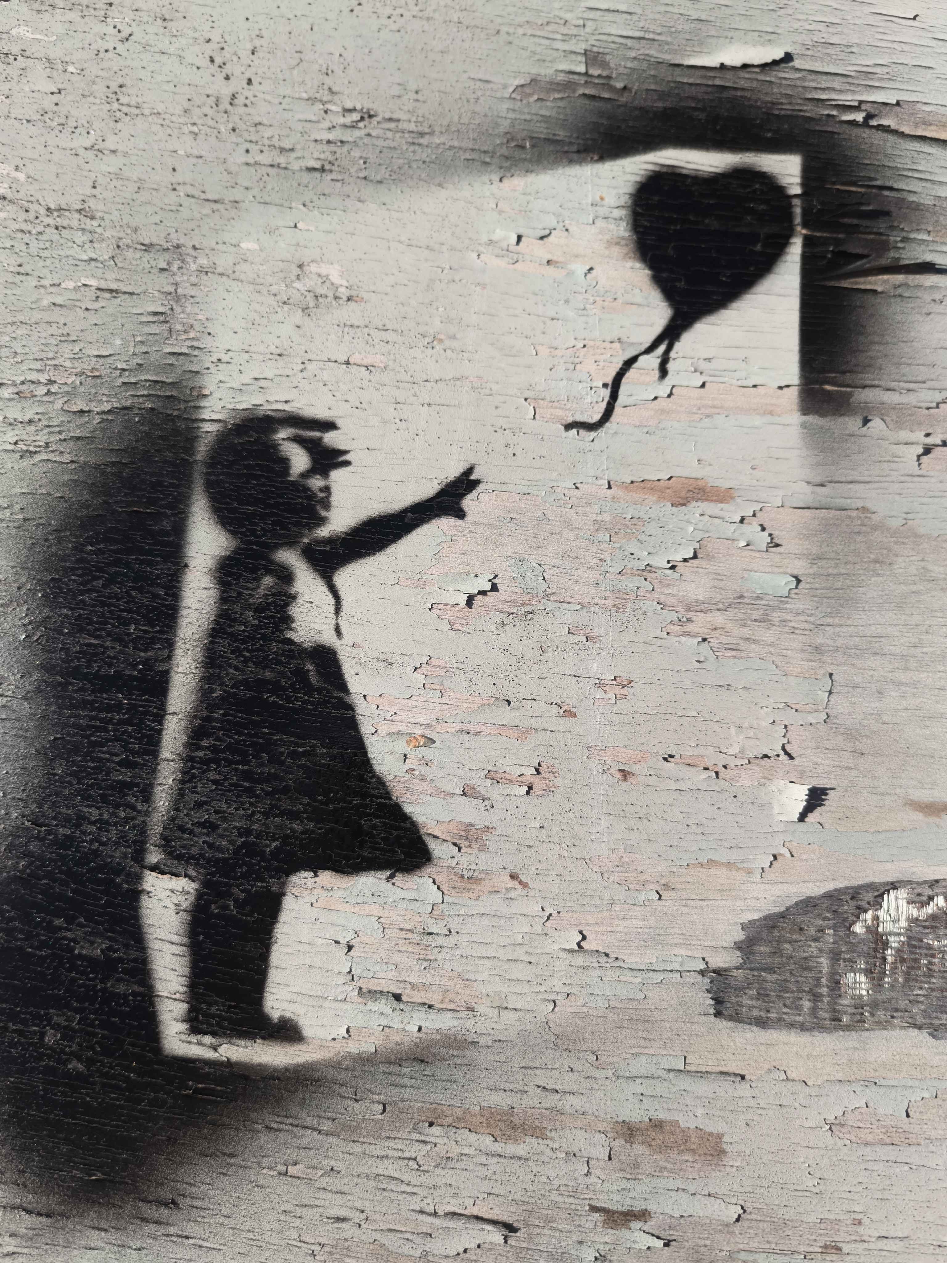 Banksy Girl with Balloon spray stencil