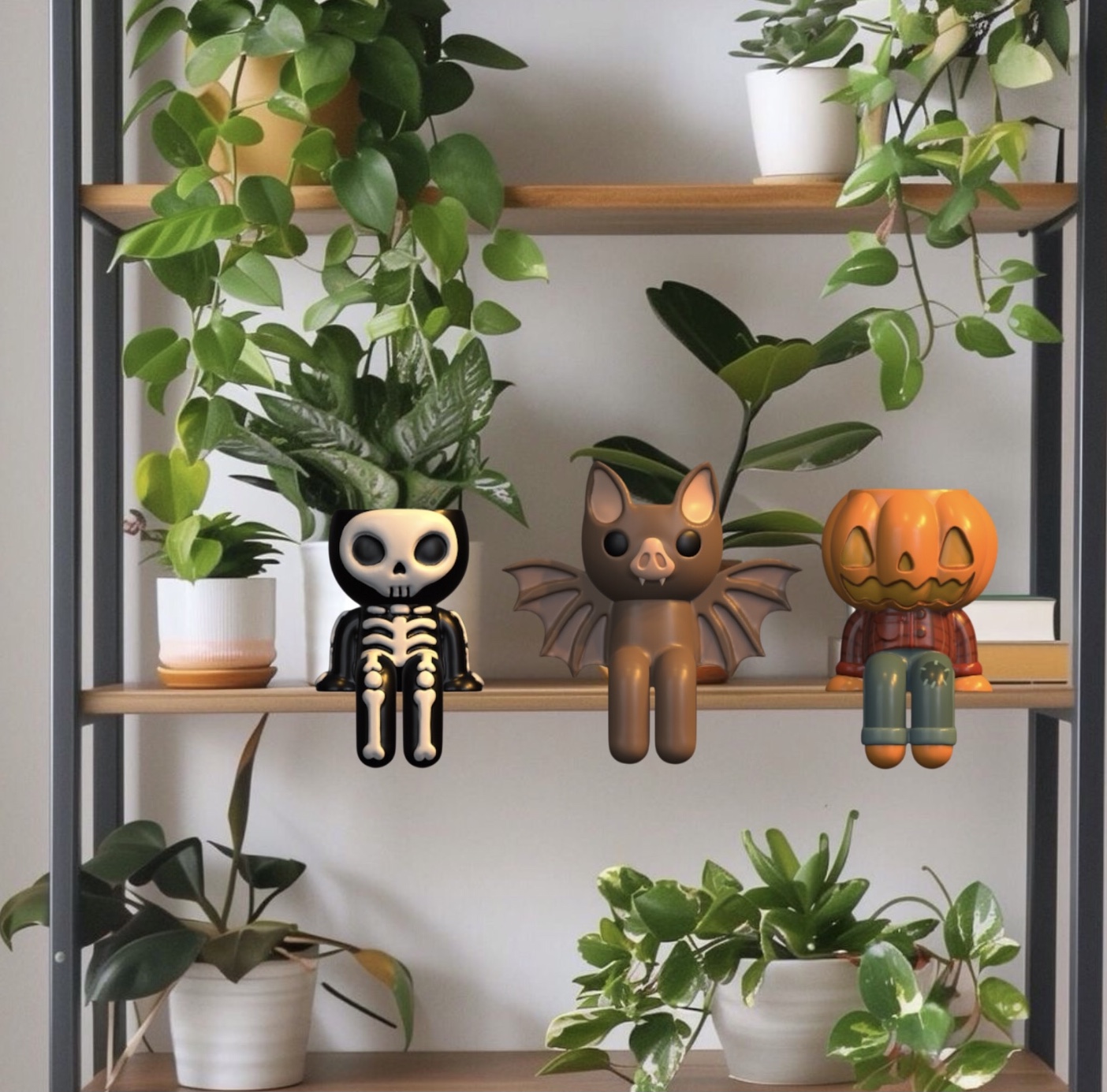 Spooky friends pots for succulents