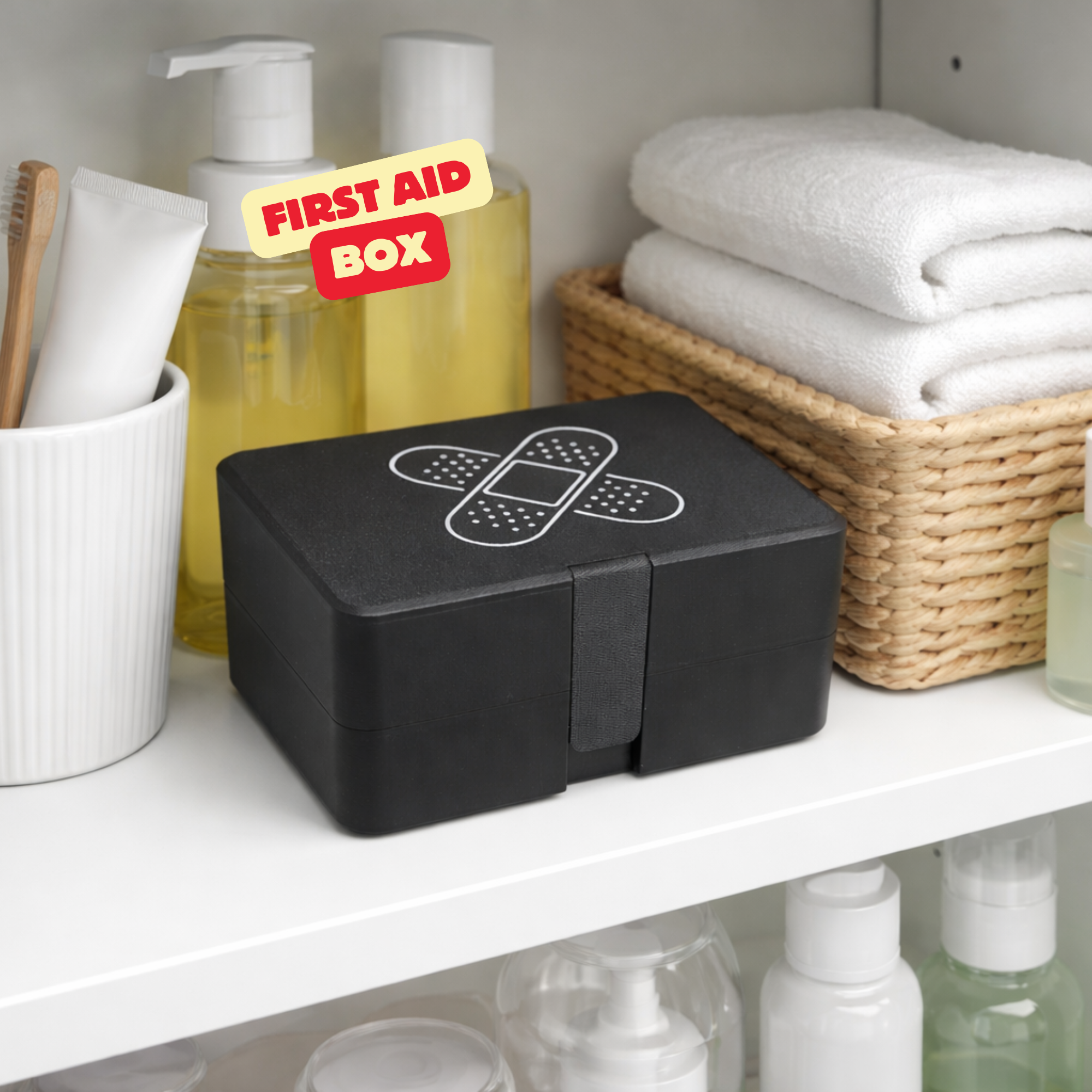 PATCHES BOX / FIRST AID BOX (PRINT IN PLACE) / BATHROOM ACCESSORIES / MODERN DESIGN / BATHROOM TOOLS