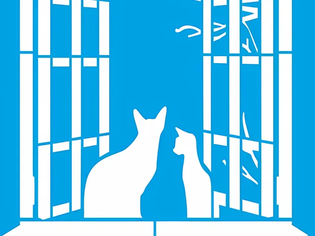 Cats On Window Stencil