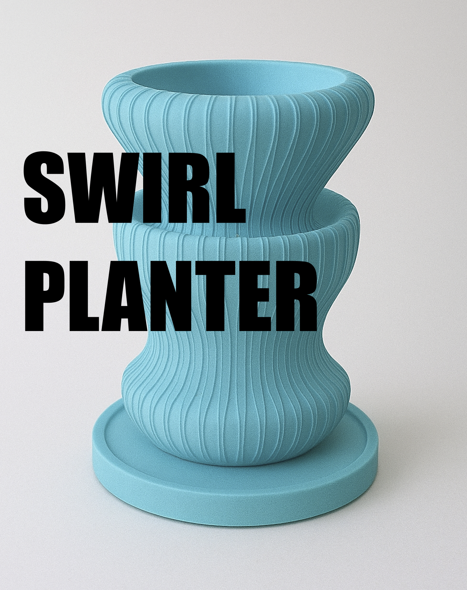 Swirl Planter With Optional Base