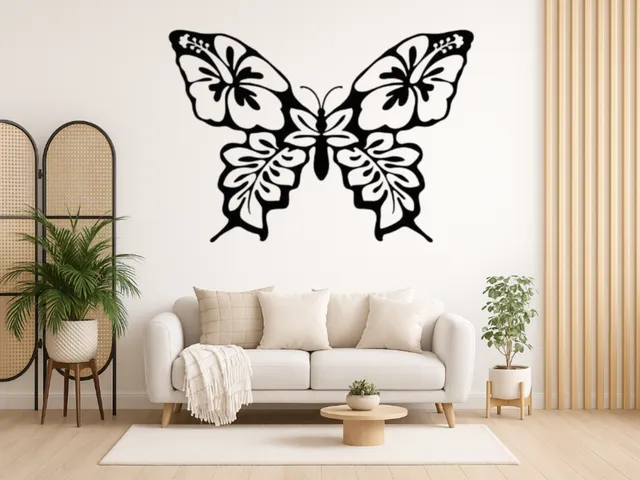 WallArt - Flower Butterfly 001
