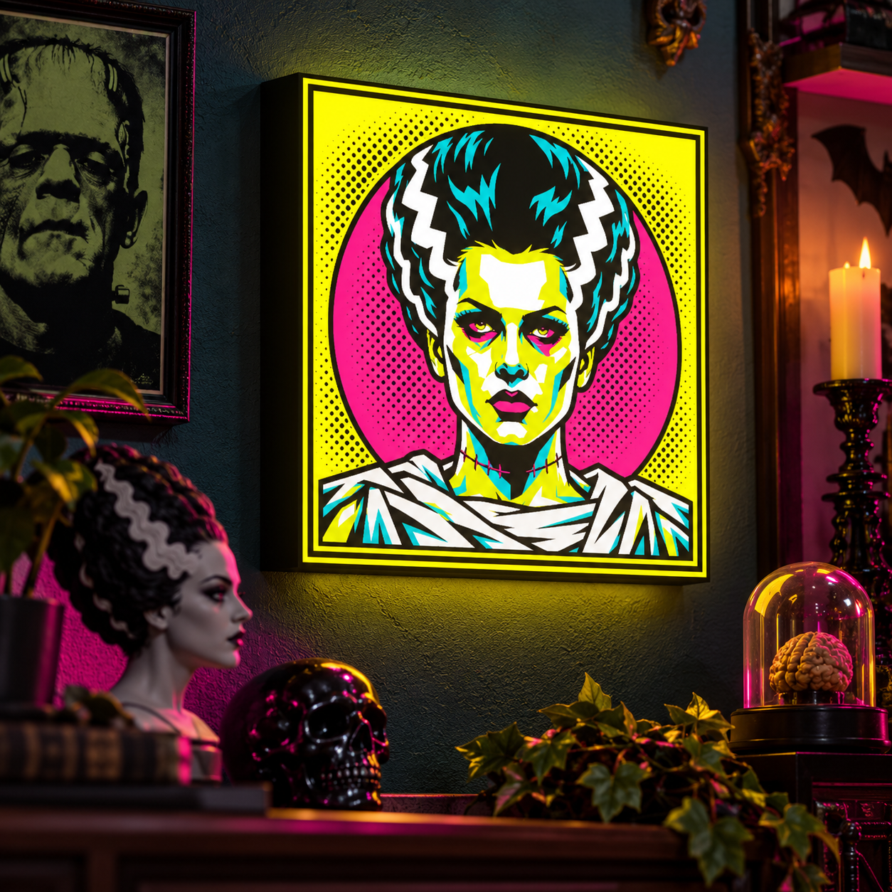Bride of Frankenstein Pop Art Light Box
