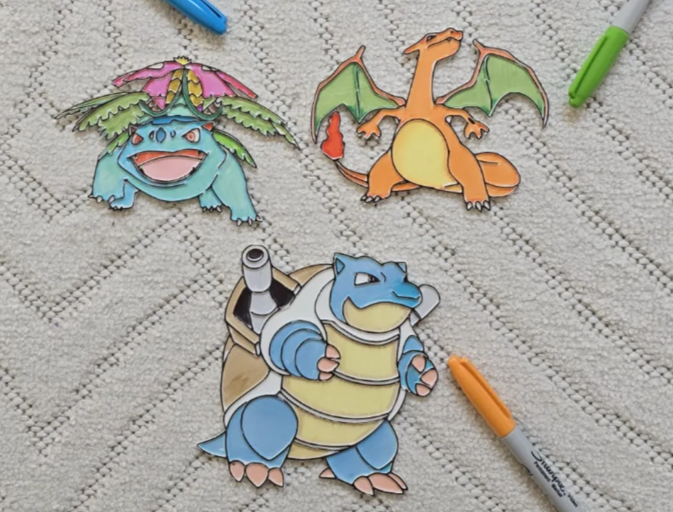 Pokemon DIY Coloring Panels Set 3rd Evolution Char Venu Blast