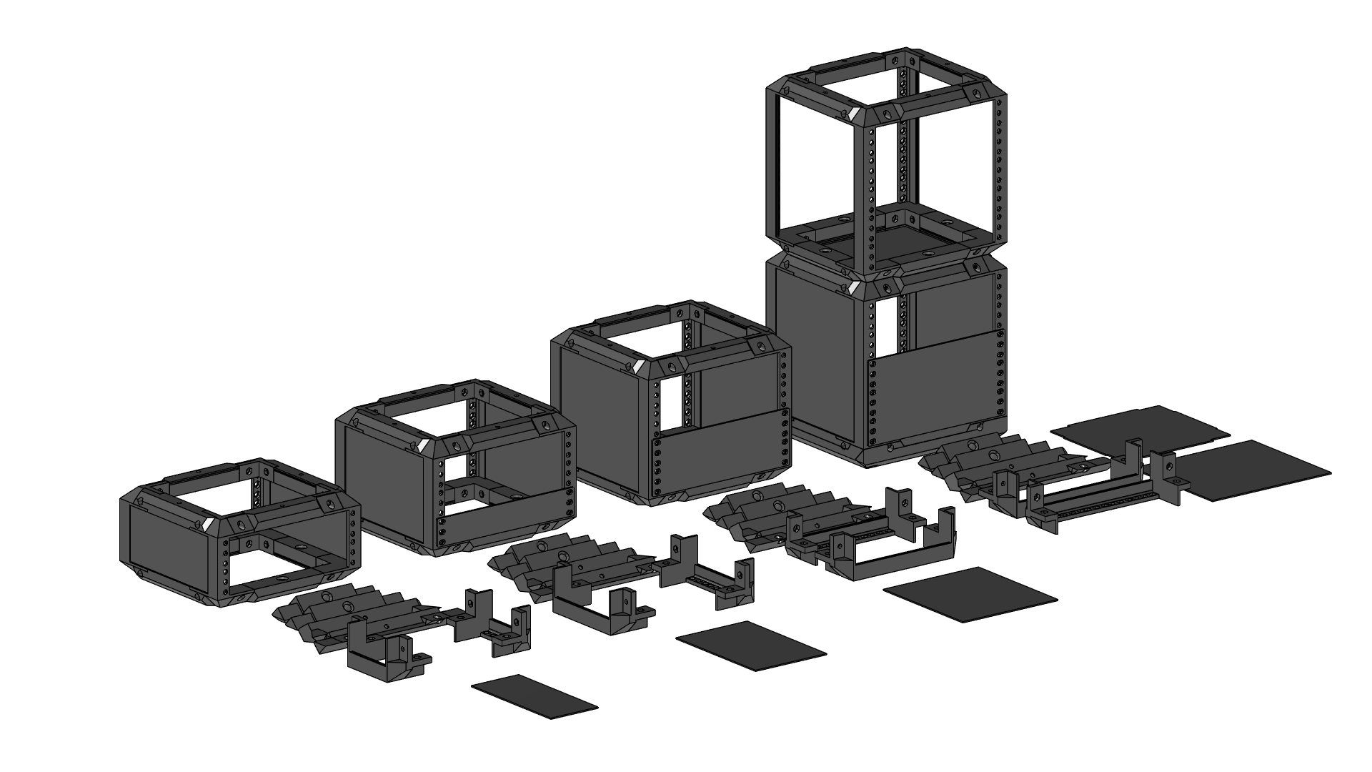 Miniatura 2 do modelo 3D 10 Modular Inch Server Rack