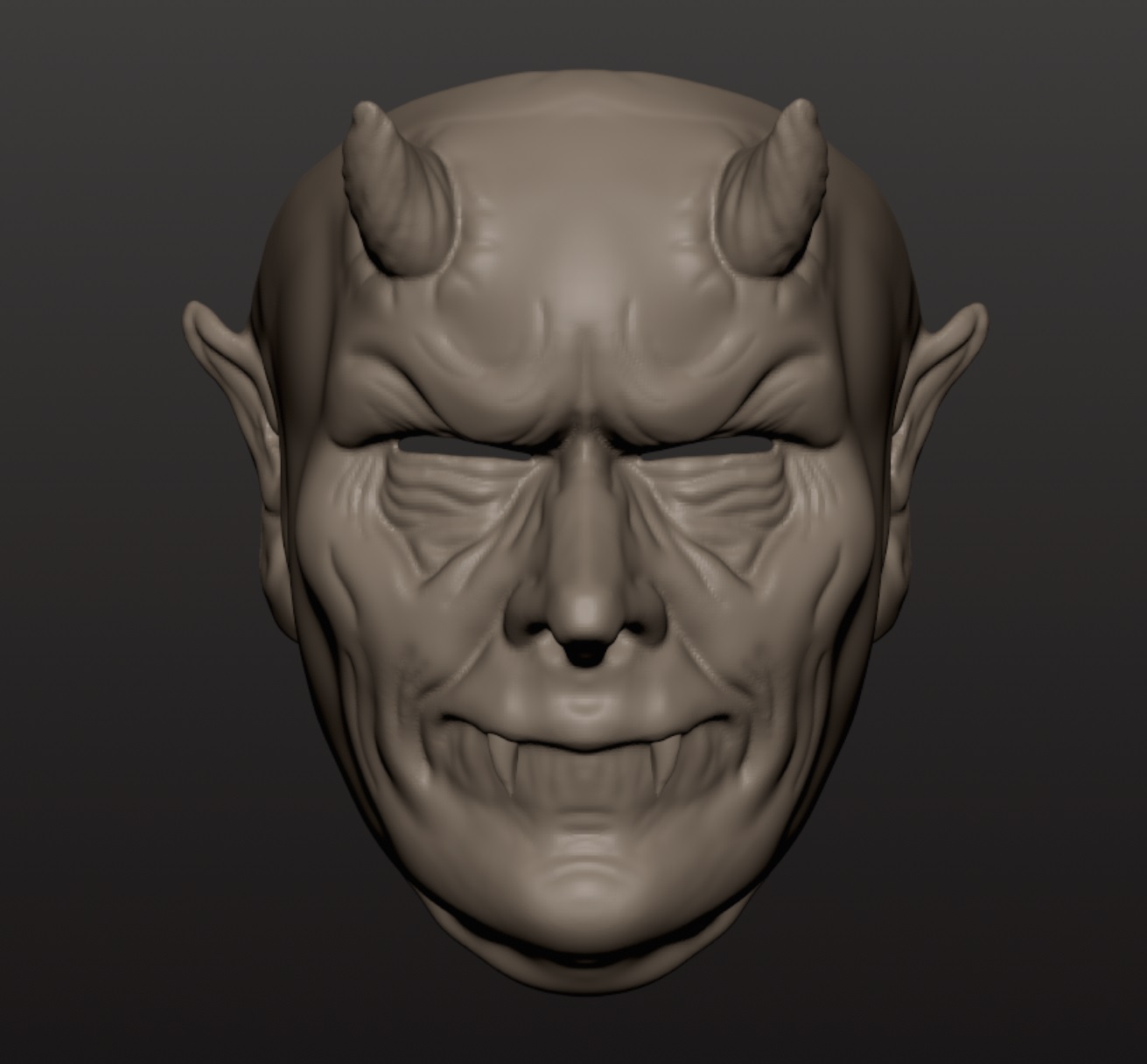 Evil Smiling Demon Mask