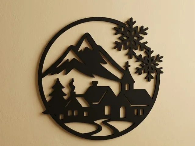 Winter Village - Christmas Wall Art