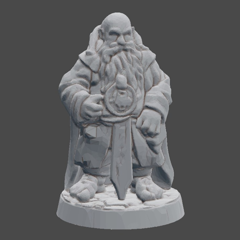 dnd NPC Dwarf Monk FDMprinting Nosupport easyprint
