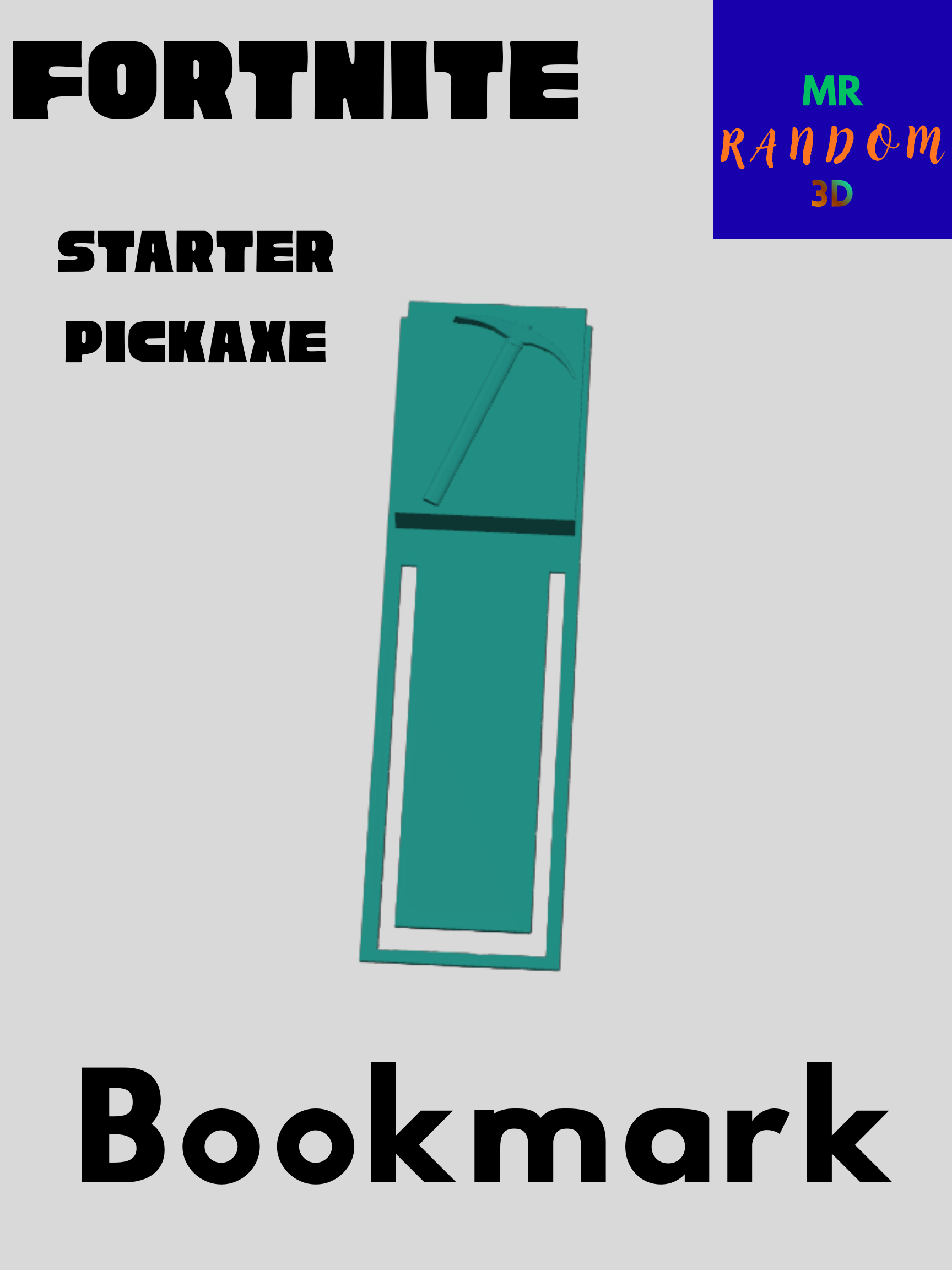 Fortnite bookmark, starter pickaxe.