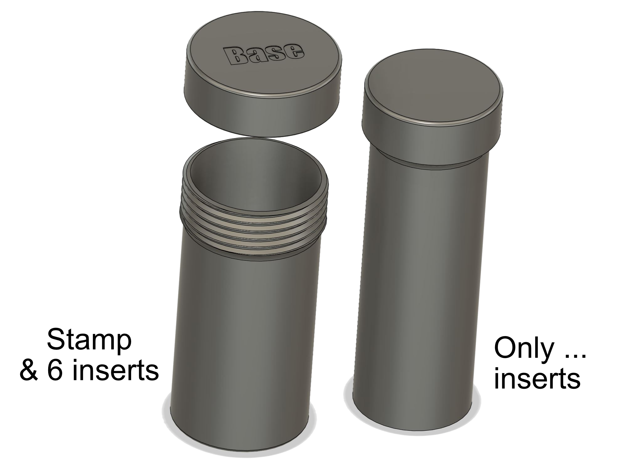 Swappable Stamp Storage Tubes (fusion360)