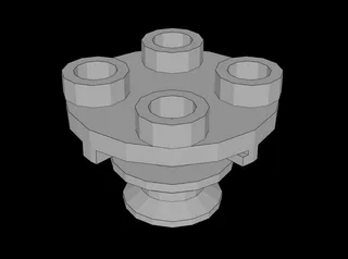 Lego Compatible (40145.dat) Plate  2 x  2 Round with Rotation Stem