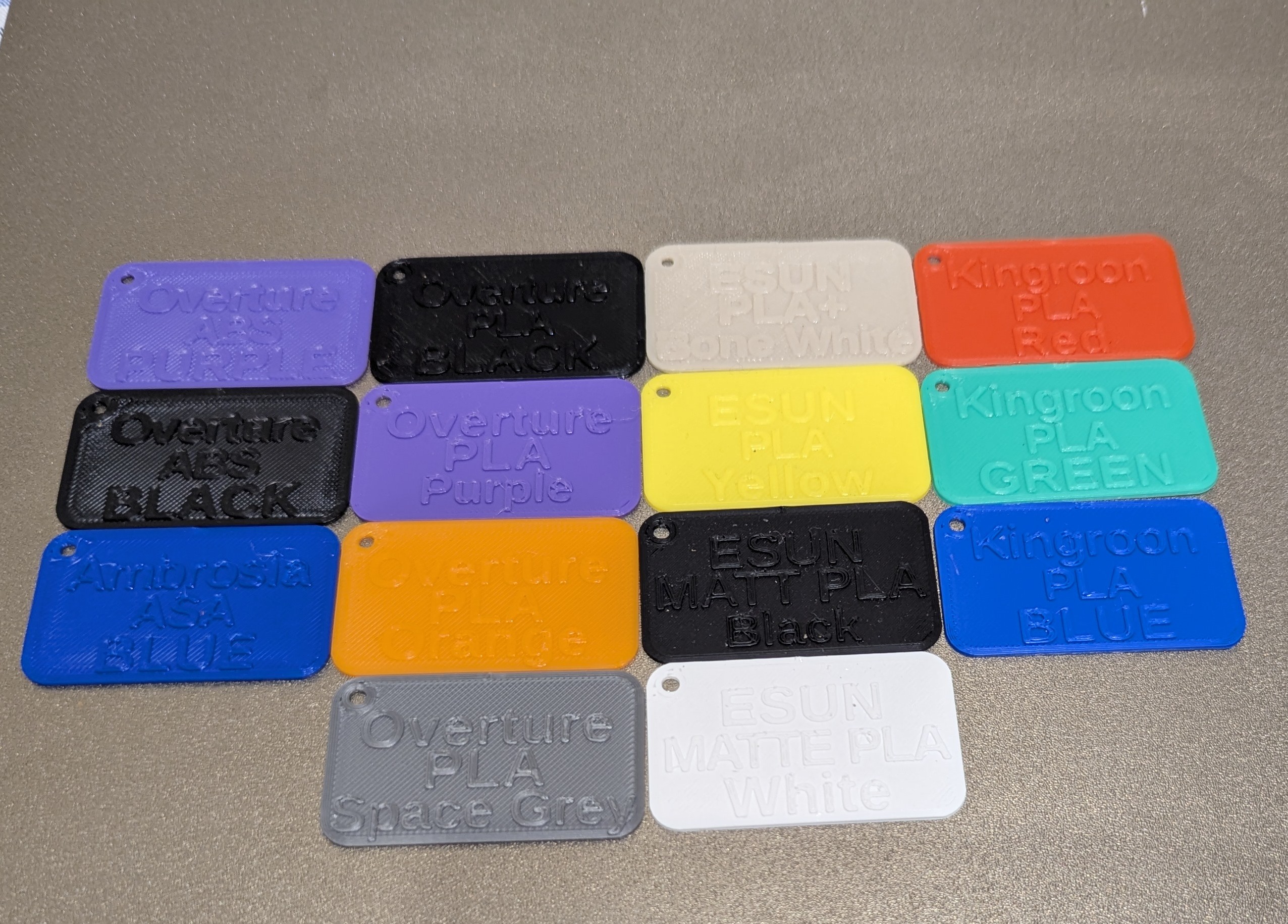 OpenScad filament swatch