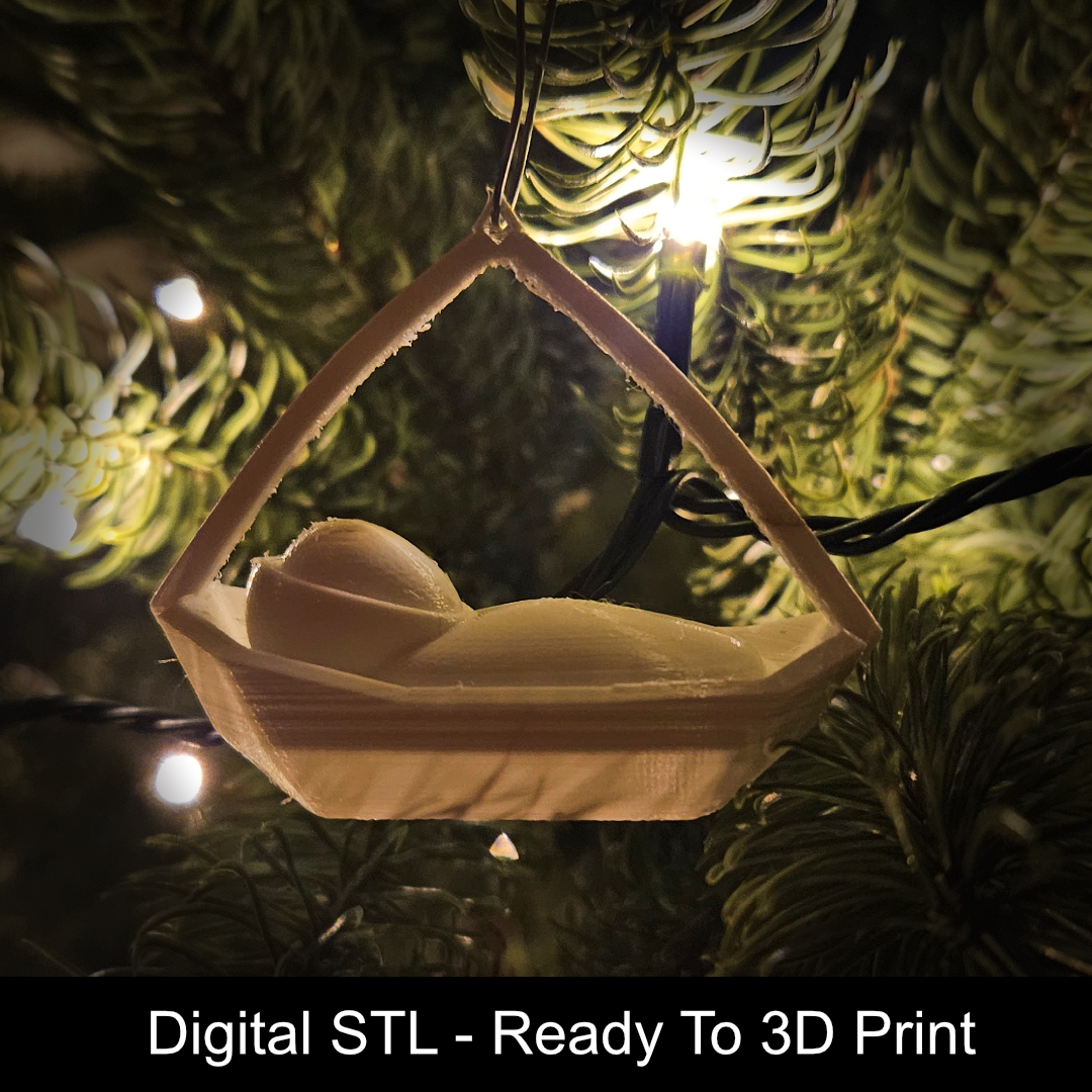 Baby Jesus Christmas Ornament | Easy 3D Printable Manger